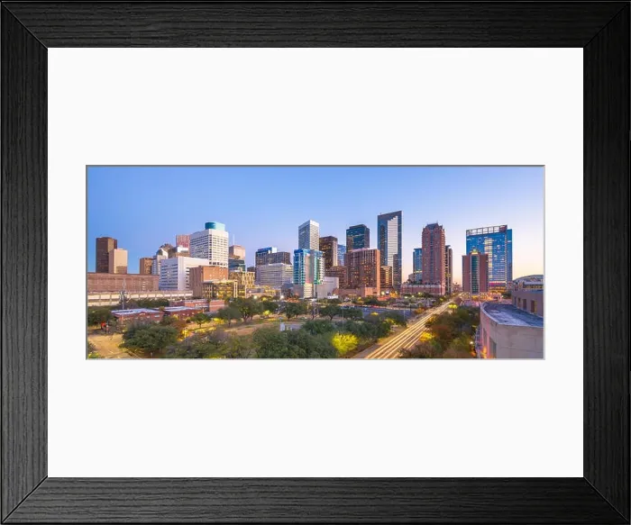 Framed Print : Houston, Texas, USA downtown park and skyline at twilight Framed Print : Houston, Texas, USA downtown park and skyline at twilight