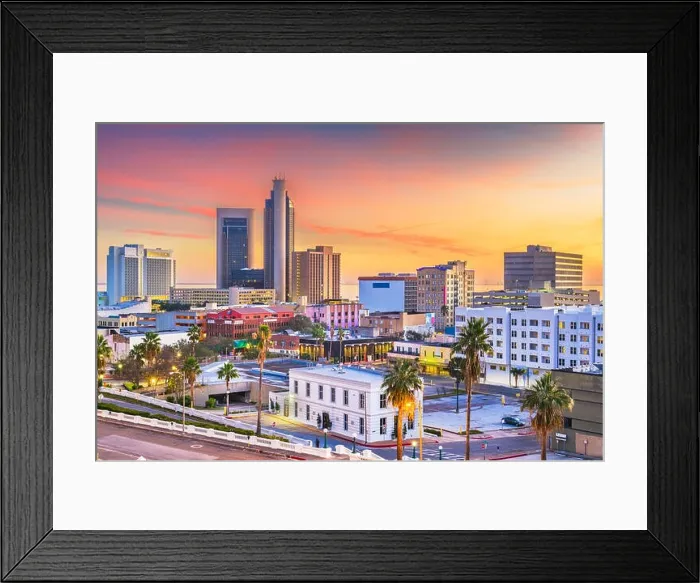 Framed Print : Corpus Christi, Texas, USA Skyline at dusk Framed Print : Corpus Christi, Texas, USA Skyline at dusk