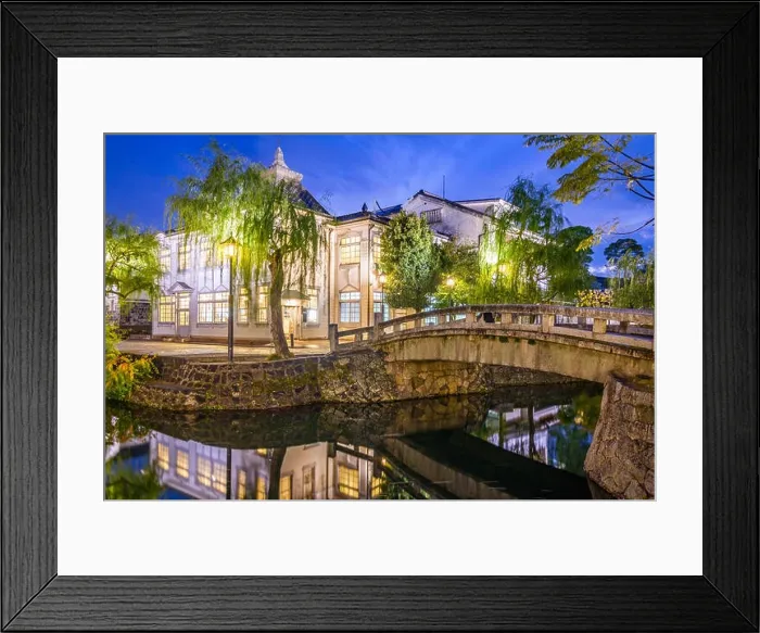 Framed Print : Kurashiki, Okayama, Japan canal and old town at night Framed Print : Kurashiki, Okayama, Japan canal and old town at night