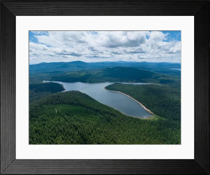Framed Print : Clouds drift through a blue sky over Clear Lake, near Mount Hood, Oregon. This beautiful, wild area is within an hour drive of Portland Framed Print : Clouds drift through a blue sky over Clear Lake, near Mount Hood, Oregon. This beautiful, wild area is within an hour drive of Portland
