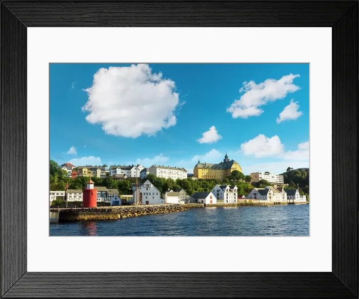 Framed Print : Colorful sunset in Alesund port town Framed Print : Colorful sunset in Alesund port town