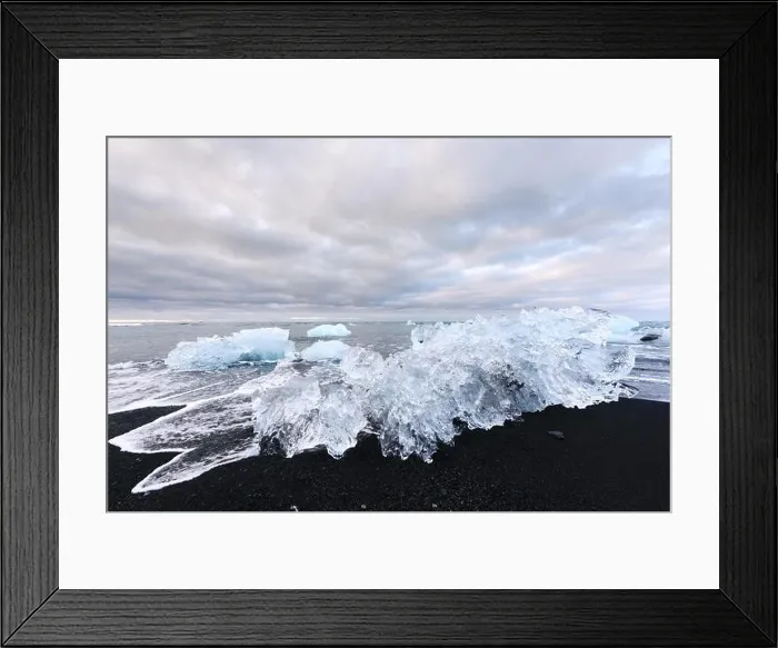 Framed Print : Iceberg pieces on Diamond beach Framed Print : Iceberg pieces on Diamond beach