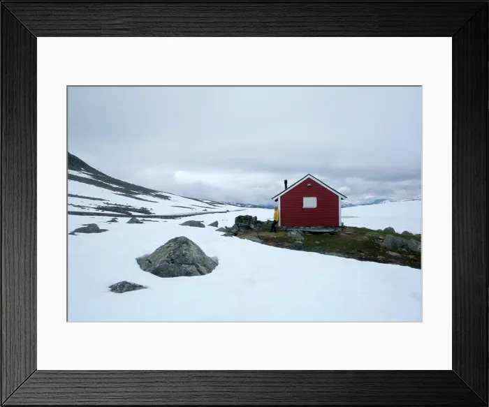 Framed Print : Typical norwegian red wooden house Framed Print : Typical norwegian red wooden house