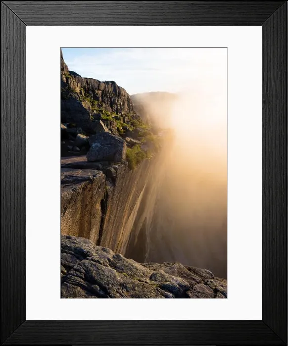 Framed Print : Misty morning on Preikestolen