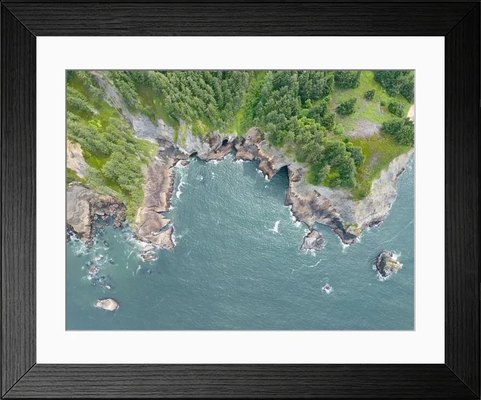 Framed Print : The scenic Northern Oregon shoreline, not far west of Portland, is continually eroded by the Pacific Ocean. This is an incredibly beautiful region Framed Print : The scenic Northern Oregon shoreline, not far west of Portland, is continually eroded by the Pacific Ocean. This is an incredibly beautiful region