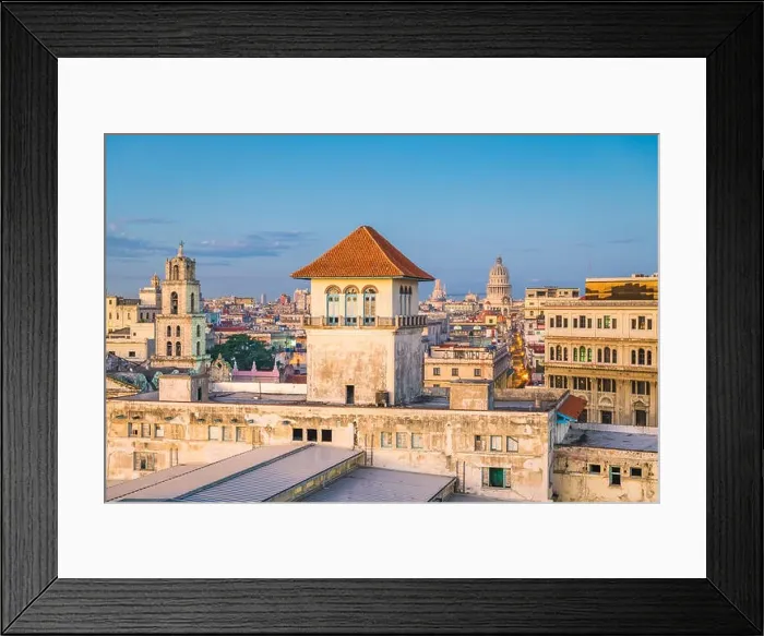 Framed Print : Havana, Cuba downtown skyline from the port