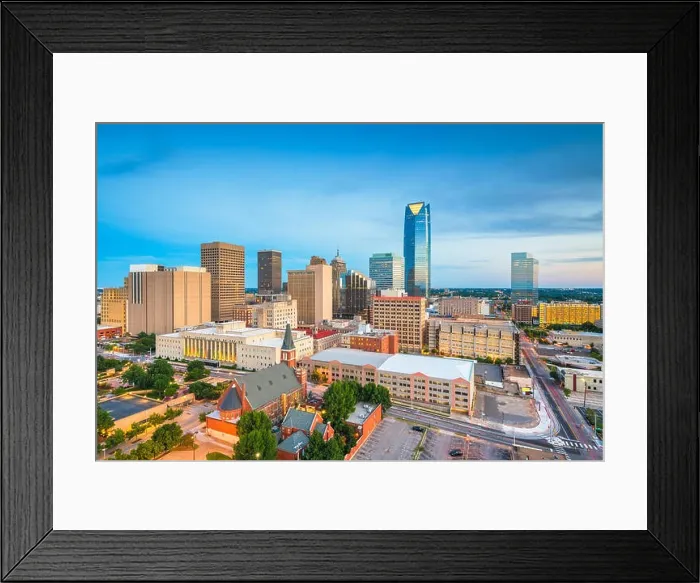 Framed Print : Oklahoma City, Oklahoma, USA downtown skyline at twilight Framed Print : Oklahoma City, Oklahoma, USA downtown skyline at twilight