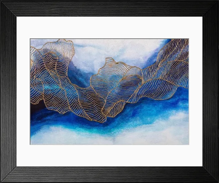 Framed Print : Creative painting background, picture in blue tones Framed Print : Creative painting background, picture in blue tones