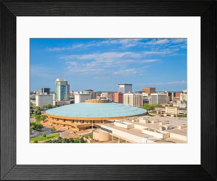 Framed Print : Wichita, Kansas, USA downtown skyline at dusk Framed Print : Wichita, Kansas, USA downtown skyline at dusk
