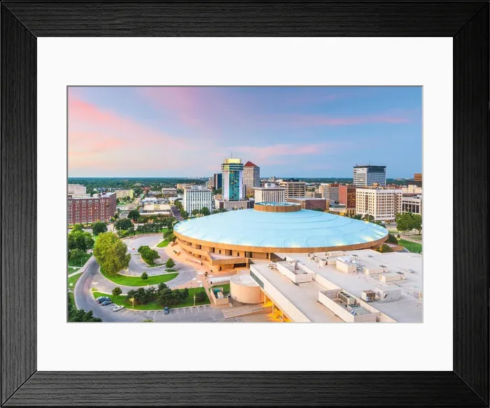 Framed Print : Wichita, Kansas, USA downtown skyline at dusk Framed Print : Wichita, Kansas, USA downtown skyline at dusk
