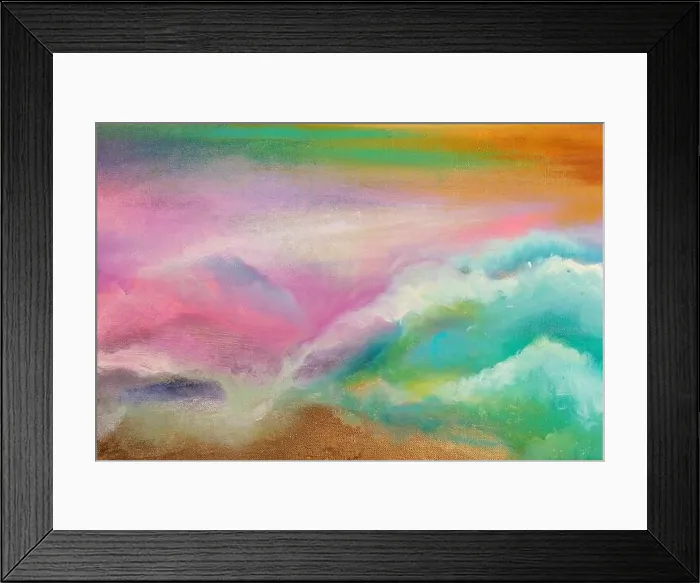 Framed Print : Abstract painting texture with a colorful sky on the background Framed Print : Abstract painting texture with a colorful sky on the background