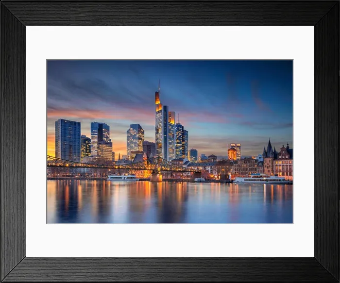 Framed Print : Frankfurt am Main, Germany. Cityscape image of Frankfurt am Main skyline during beautiful sunset Framed Print : Frankfurt am Main, Germany. Cityscape image of Frankfurt am Main skyline during beautiful sunset