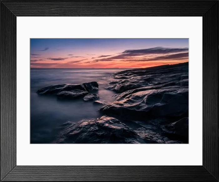 Framed Print : Last light before night. Scenic landscape with sunset and sea at autumn evening in Porkkalanniemi, Finland Framed Print : Last light before night. Scenic landscape with sunset and sea at autumn evening in Porkkalanniemi, Finland