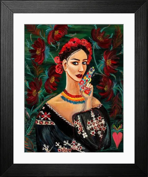 Framed Print : Creative painting work, picture with a image of girl Framed Print : Creative painting work, picture with a image of girl