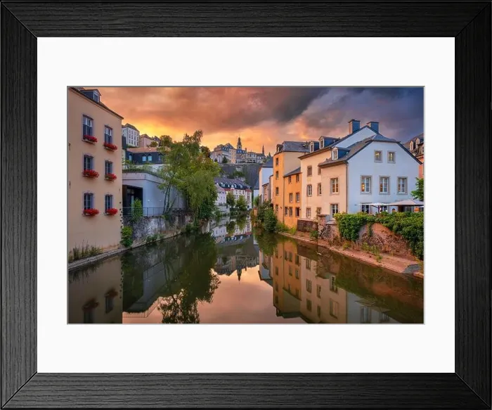 Framed Print : Luxembourg City, Luxembourg. Cityscape image of old town Luxembourg skyline during beautiful summer sunset Framed Print : Luxembourg City, Luxembourg. Cityscape image of old town Luxembourg skyline during beautiful summer sunset