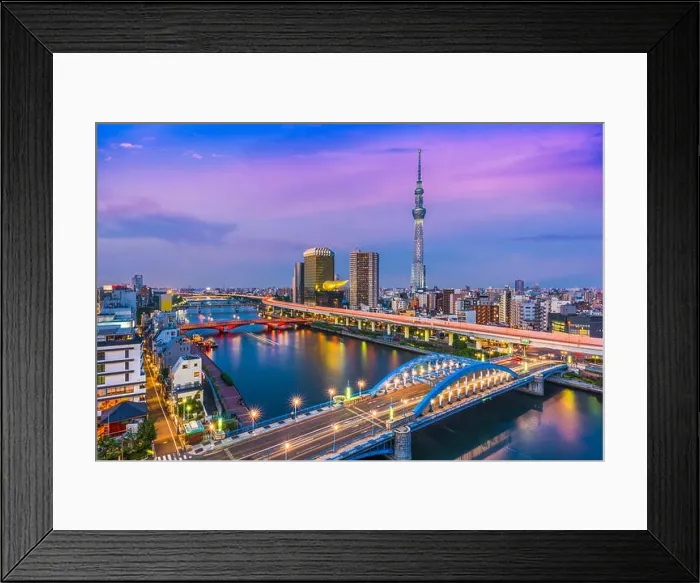 Framed Print : Tokyo, Japan skyline in the Sumida district Framed Print : Tokyo, Japan skyline in the Sumida district