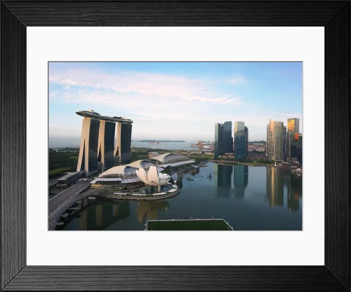 Framed Print : Singapore cityscape at dusk. Landscape of Singapore business building around Marina bay. Modern high building in business district area at twilight Framed Print : Singapore cityscape at dusk. Landscape of Singapore business building around Marina bay. Modern high building in business district area at twilight