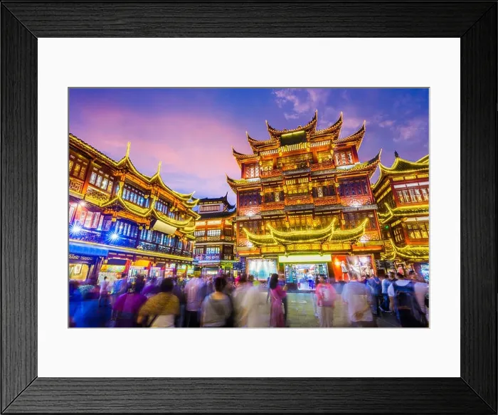 Framed Print : Shanghai, China at Yuyuan Garden district Framed Print : Shanghai, China at Yuyuan Garden district