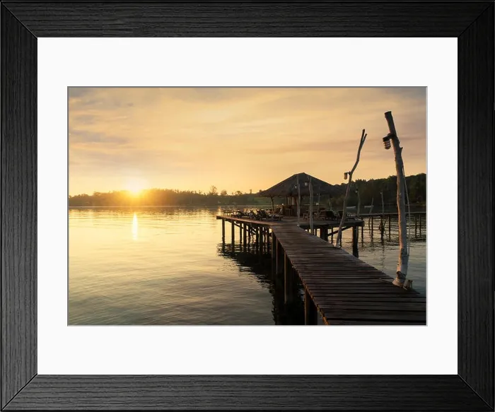 Framed Print : Wooden pier and hut in Phuket, Thailand. Summer, Travel, Vacation and Holiday concept Framed Print : Wooden pier and hut in Phuket, Thailand. Summer, Travel, Vacation and Holiday concept