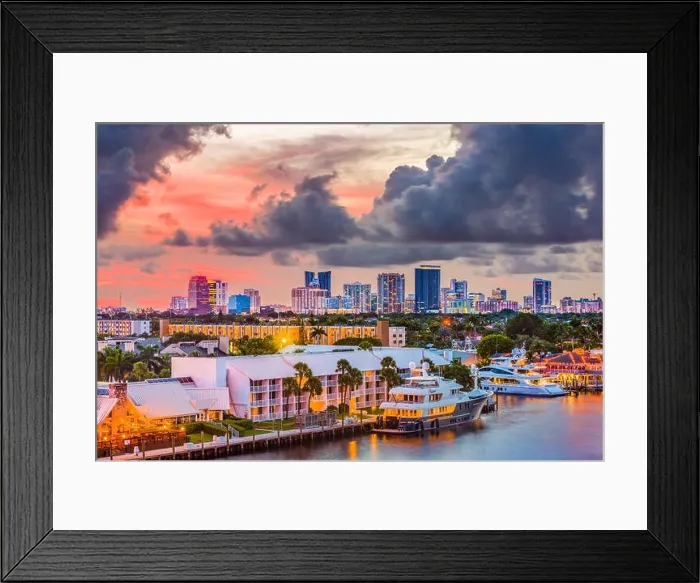 Framed Print : Fort Lauderdale, Florida, USA skyline Framed Print : Fort Lauderdale, Florida, USA skyline