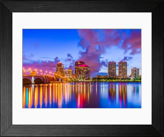 Framed Print : West Palm Beach, Florida, USA skyline