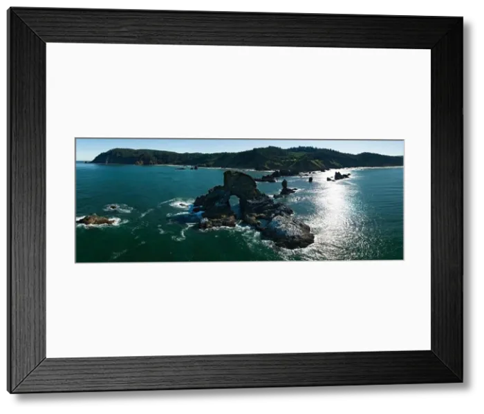 Framed Print : Basalt sea stacks lie just off the Northern Oregon shoreline, not far west of Portland. This part of the Pacific Northwest is absolutely beautiful Framed Print : Basalt sea stacks lie just off the Northern Oregon shoreline, not far west of Portland. This part of the Pacific Northwest is absolutely beautiful