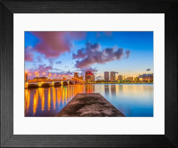 Framed Print : West Palm Beach, Florida, USA skyline Framed Print : West Palm Beach, Florida, USA skyline