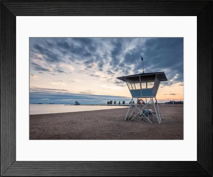 Framed Print : Lifeguard Tower on the Beach at Sunset during the Summer in Finland Framed Print : Lifeguard Tower on the Beach at Sunset during the Summer in Finland