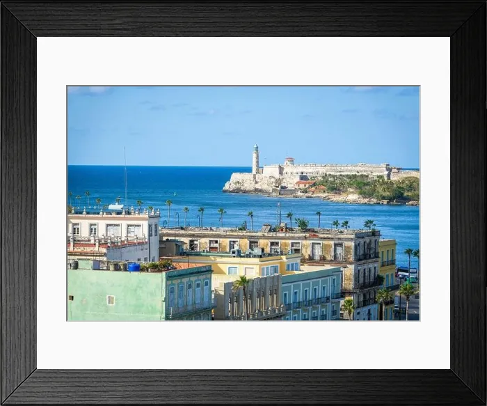 Framed Print : Havana, Cuba cityscape with the light house of La Cabana Fort