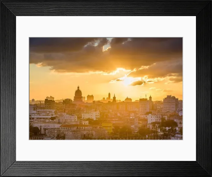 Framed Print : Havana, Cuba downtown skyline at sunset Framed Print : Havana, Cuba downtown skyline at sunset