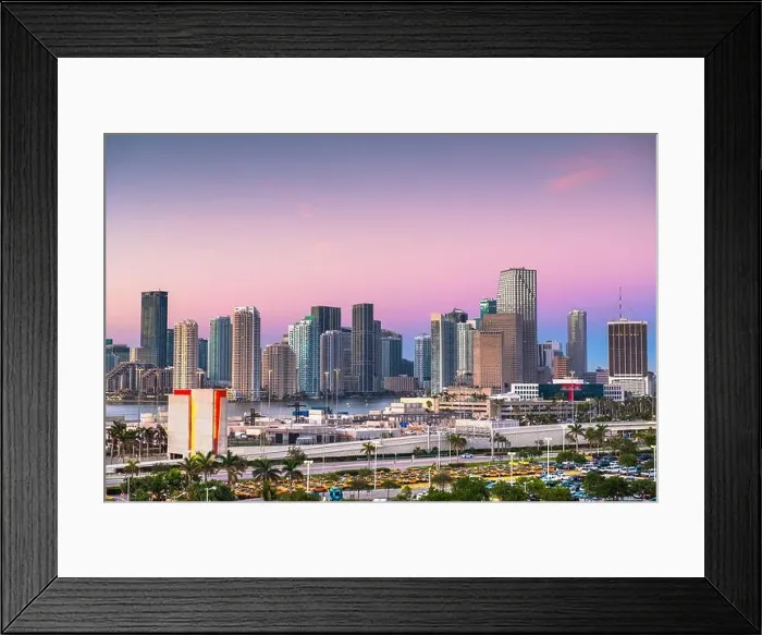 Framed Print : Miami, Florida, USA skyline at dawn Framed Print : Miami, Florida, USA skyline at dawn