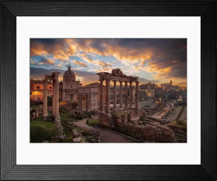 Framed Print : Rome, Italy at the historic Roman Forum ruins at dusk Framed Print : Rome, Italy at the historic Roman Forum ruins at dusk