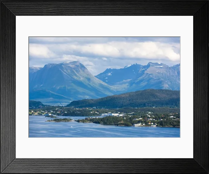 Framed Print : Colorful sunset in Alesund port town on western coast of Norway. Place where the ocean meet the mountains Framed Print : Colorful sunset in Alesund port town on western coast of Norway. Place where the ocean meet the mountains