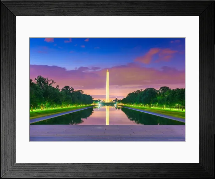 Framed Print : Washington Monument on the Reflecting Pool in Washington, D.C. USA at dawn Framed Print : Washington Monument on the Reflecting Pool in Washington, D.C. USA at dawn