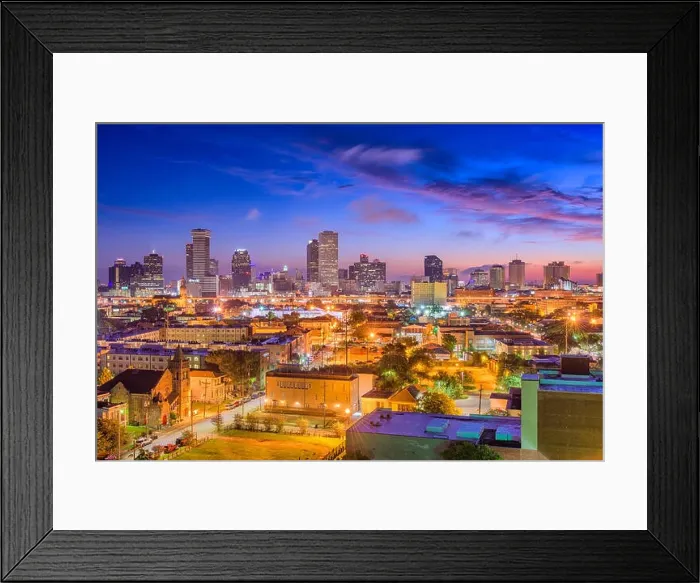 Framed Print : New Orleans, Louisiana, USA downtown city skyline Framed Print : New Orleans, Louisiana, USA downtown city skyline
