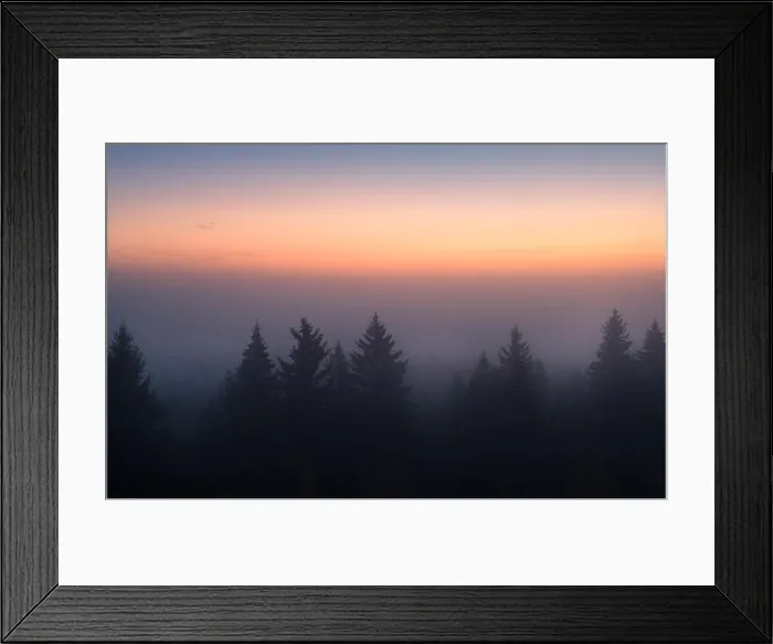 Framed Print : Sun is rising behind fog in Torronsuo national park, Finland Framed Print : Sun is rising behind fog in Torronsuo national park, Finland