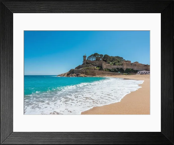 Framed Print : Beach at Tossa de Mar and fortress in a beautiful summer day, Costa Brava, Catalonia, Spain Framed Print : Beach at Tossa de Mar and fortress in a beautiful summer day, Costa Brava, Catalonia, Spain