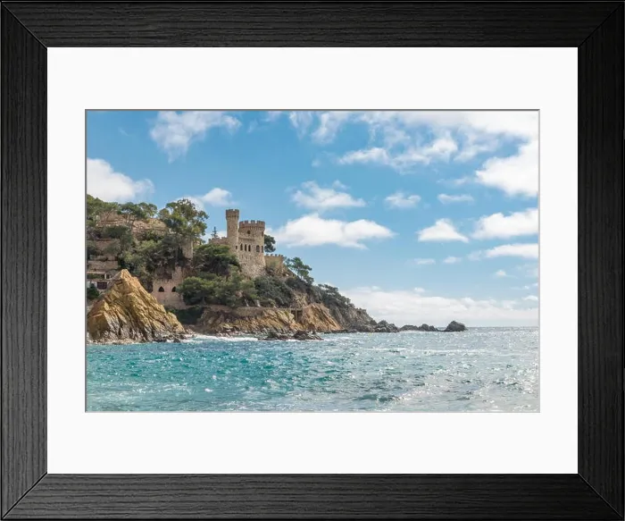 Framed Print : Lloret de Mar Castell Plaja at Sa Caleta beach in costa Brava of Catalonia, Spain Framed Print : Lloret de Mar Castell Plaja at Sa Caleta beach in costa Brava of Catalonia, Spain