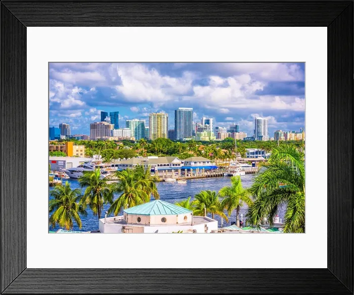 Framed Print : Fort Lauderdale, Florida, USA skyline Framed Print : Fort Lauderdale, Florida, USA skyline