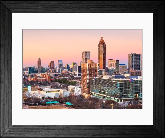 Framed Print : Atlanta, Georgia, USA downtown skyline at twilight Framed Print : Atlanta, Georgia, USA downtown skyline at twilight