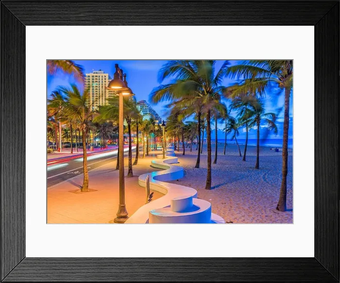 Framed Print : Ft. Lauderdale, Florida, USA on the beach strip Framed Print : Ft. Lauderdale, Florida, USA on the beach strip