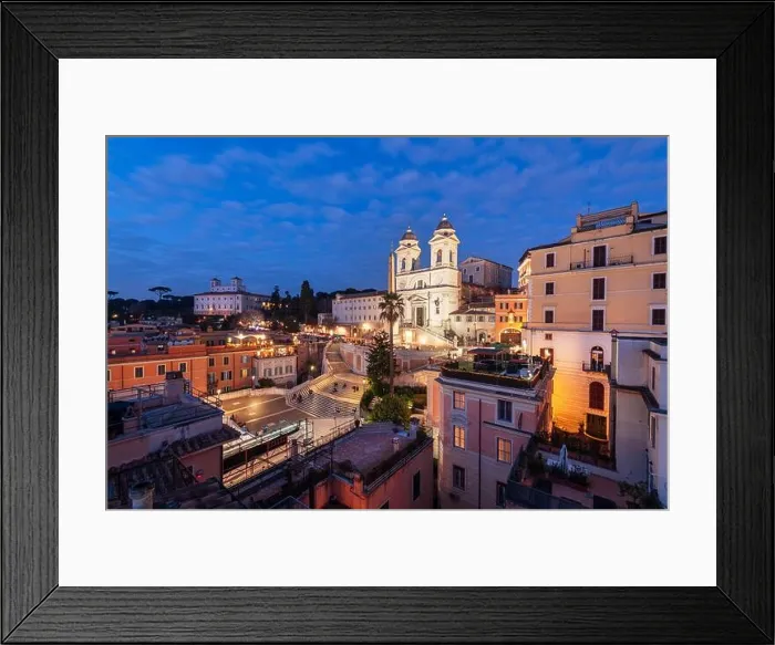 Framed Print : Rome, Italy overlooking the Spanish Steps at night Framed Print : Rome, Italy overlooking the Spanish Steps at night
