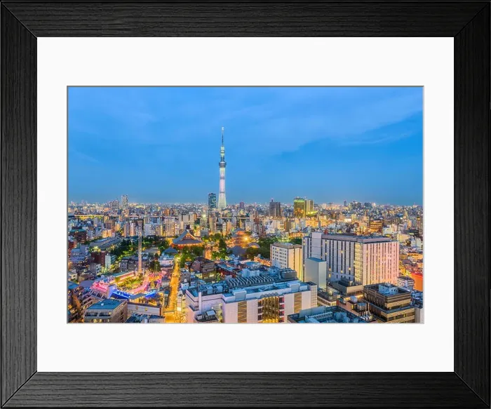 Framed Print : Tokyo, Japan skyline and tower Framed Print : Tokyo, Japan skyline and tower