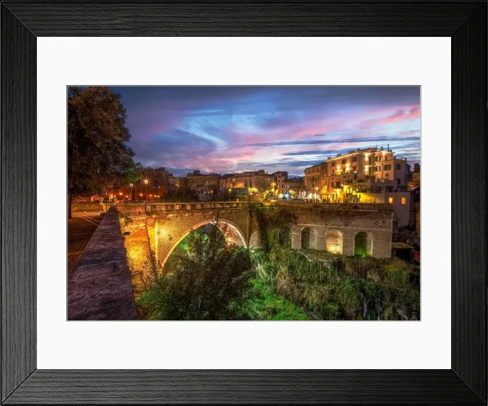 Framed Print : Tivoli, Italy town cityscape at dusk Framed Print : Tivoli, Italy town cityscape at dusk
