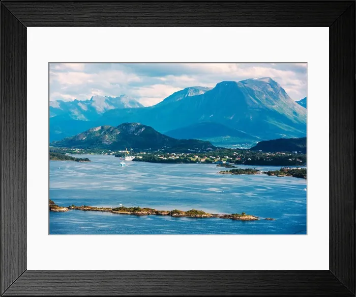 Framed Print : Colorful sunset in Alesund port town Framed Print : Colorful sunset in Alesund port town