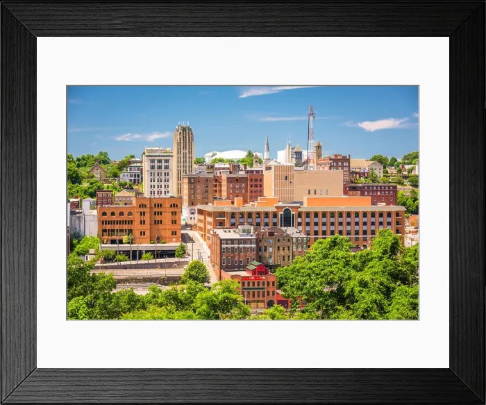 Framed Print : Lynchburg, Virginia, USA downtown skyline in the afternoon Framed Print : Lynchburg, Virginia, USA downtown skyline in the afternoon