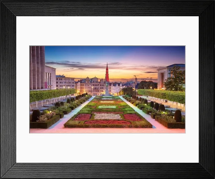 Framed Print : Brussels, Belgium. Panoramic cityscape image of Brussels with City Hall and Mount of the Arts area at sunset Framed Print : Brussels, Belgium. Panoramic cityscape image of Brussels with City Hall and Mount of the Arts area at sunset