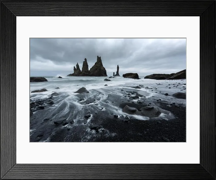 Framed Print : Basalt rock formations Troll toes