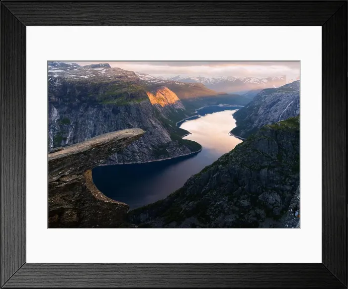 Framed Print : Breathtaking view of Trolltunga rock Framed Print : Breathtaking view of Trolltunga rock
