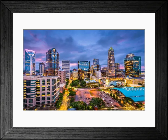 Framed Print : Charlotte, North Carolina, USA skyline Framed Print : Charlotte, North Carolina, USA skyline